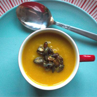 Carrot Soup with Spiced Pumpkin Seeds