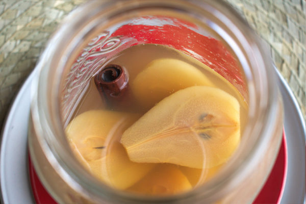 Amaretto Sour Poached Pears